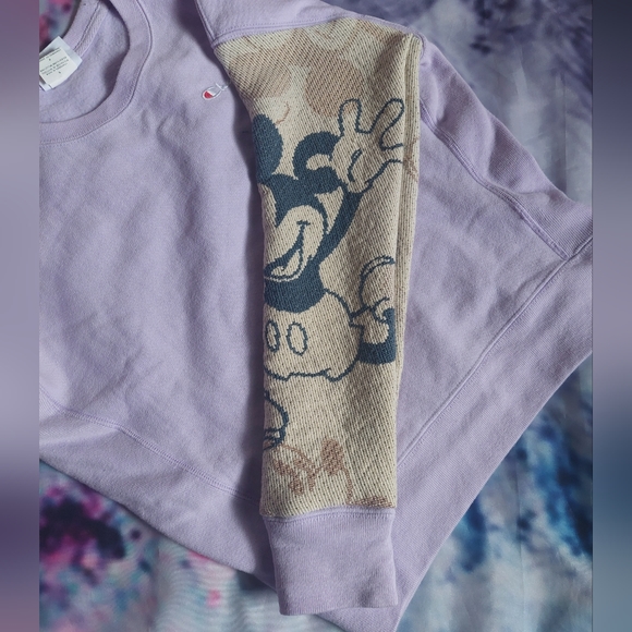 Mickey Mouse Sleeves Lavender Crewneck - Picture 4 of 8